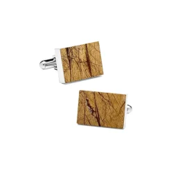 Mikol Marmi - Desert Sand Rectangular Marble Cuff Links - Real Marble - Collection - Avvenice^ Ties & Bow Ties