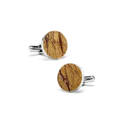 Mikol Marmi - Desert Sand Round Marble Cuff Links - Real Marble - Collection - Avvenice^ Ties & Bow Ties