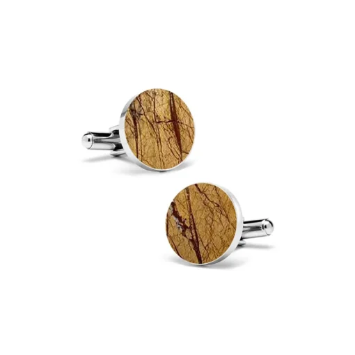 Mikol Marmi - Desert Sand Round Marble Cuff Links - Real Marble - Collection - Avvenice^ Ties & Bow Ties