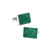 Mikol Marmi - Emerald Green Rectangular Marble Cuff Links - Real Marble - Collection - Avvenice