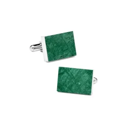 Mikol Marmi - Emerald Green Rectangular Marble Cuff Links - Real Marble - Collection - Avvenice