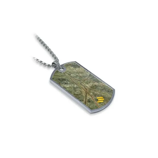 Mikol Marmi - Green Rainforest Gemstone Marble Dog Tag - Real Marble - Collection - Avvenice