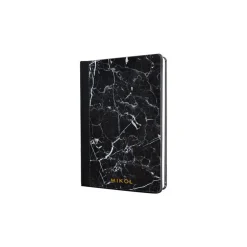 Mikol Marmi - Leather Bounded Marquina Black Marble Notebook - Real Marble - Desk Supplies - Collection - Avvenice^ Desk Supplies