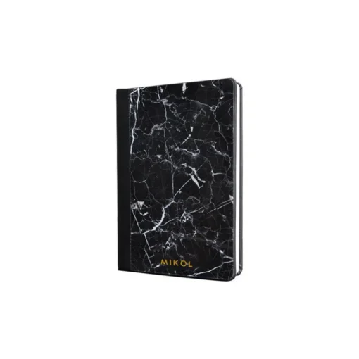 Mikol Marmi - Leather Bounded Marquina Black Marble Notebook - Real Marble - Desk Supplies - Collection - Avvenice^ Desk Supplies
