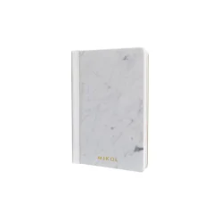 Mikol Marmi - Leather Bounded White Carrara Marble Notebook - Real Marble - Desk Supplies - Collection - Avvenice
