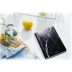 Mikol Marmi - Leather Bounded Marquina Black Marble Notebook - Real Marble - Desk Supplies - Collection - Avvenice^ Desk Supplies