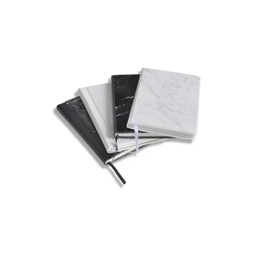 Mikol Marmi - Leather Bounded White Carrara Marble Notebook - Real Marble - Desk Supplies - Collection - Avvenice