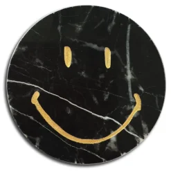 Mikol Marmi - Marquina Black Marble Smile Sticker - Real Marble - Desk Supplies - Collection - Avvenice