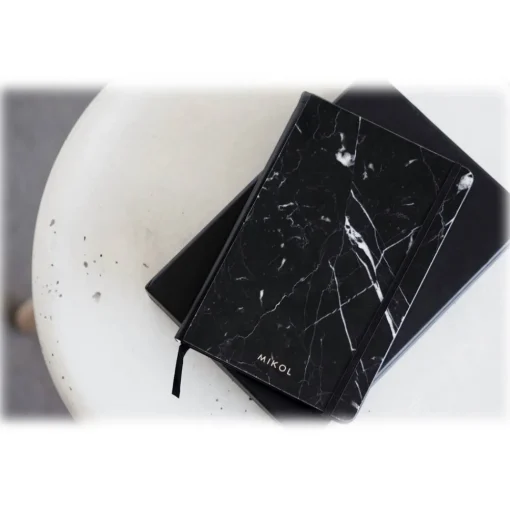 Mikol Marmi - Marquina Black Marble Notebook - Real Marble - Desk Supplies - Collection - Avvenice