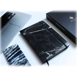 Mikol Marmi - Marquina Black Marble Notebook - Real Marble - Desk Supplies - Collection - Avvenice