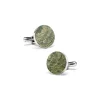 Mikol Marmi - Rainforest Green Round Marble Cuff Links - Real Marble - Collection - Avvenice