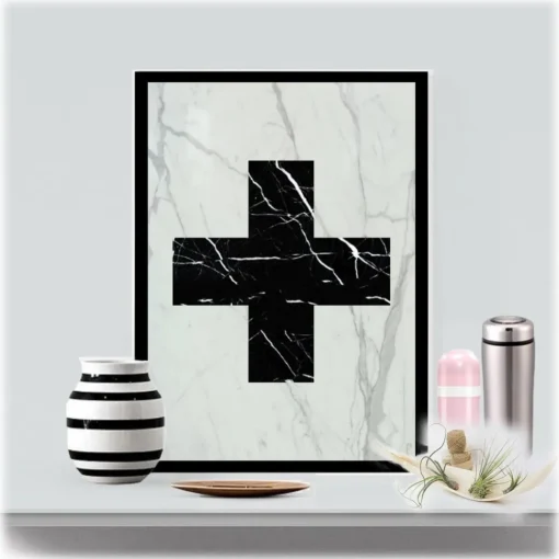 Mikol Marmi - Real Marble Cross Art Piece - Regular - Real Marble - Collection - Avvenice^ Installations