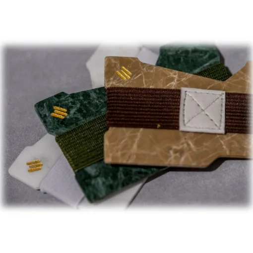 Mikol Marmi - Sahara Gold Gemstone Marble Minimalist Wallet - Credit Cards Holder - Real Marble - Collection - Avvenice