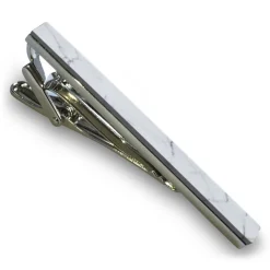 Mikol Marmi - White Carrara Gemstone Marble Tie Bar - Real Marble - Collection - Avvenice