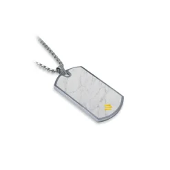 Mikol Marmi - White Carrara Gemstone Marble Dog Tag - Real Marble - Collection - Avvenice