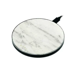 Mikol Marmi - Wireless Charging Pad in White Carrara Marble with USB Cable - Desktop Charger - iPhone - Apple - Samsung - Avvenice^ Accessories