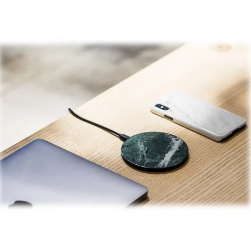 Mikol Marmi - Wireless Charging Pad in White Carrara Marble with USB Cable - Desktop Charger - iPhone - Apple - Samsung - Avvenice^ Accessories