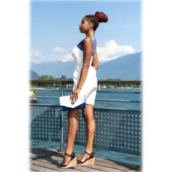Miriam Tirinzoni - Blue and White Calf Leather Bag - Bags - Luxury Exclusive Collection - Avvenice^ Bags