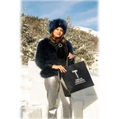 Miriam Tirinzoni - Blue Feather Fur - Midnight - Jacket - Luxury Exclusive Collection - Avvenice^ Jackets