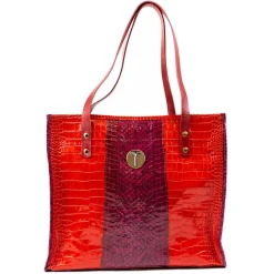 Miriam Tirinzoni - Calfskin Bag with Red Python Print - Bags - Luxury Exclusive Collection - Avvenice^ Bags