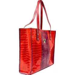 Miriam Tirinzoni - Calfskin Bag with Red Python Print - Bags - Luxury Exclusive Collection - Avvenice^ Bags