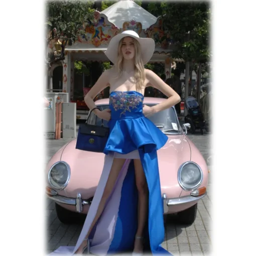 Miriam Tirinzoni - Evening Dress - Bicolor Blue and Wisteria - Dresses - Luxury Exclusive Collection - Avvenice^ Dresses