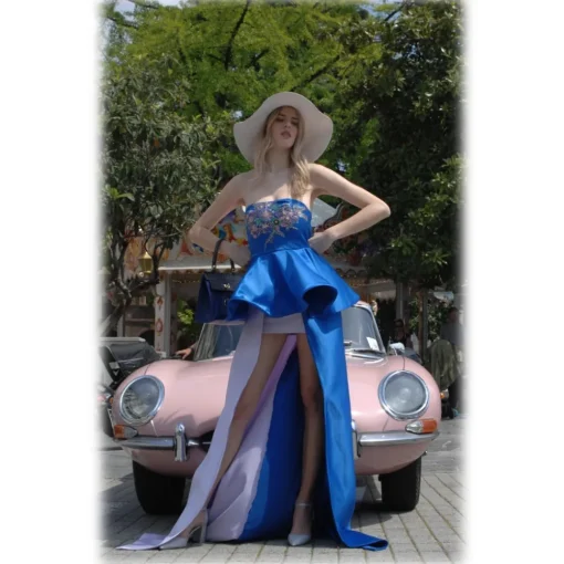 Miriam Tirinzoni - Evening Dress - Bicolor Blue and Wisteria - Dresses - Luxury Exclusive Collection - Avvenice^ Dresses