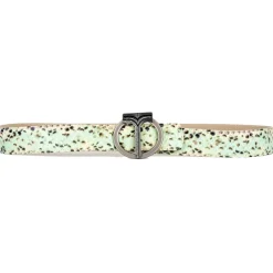 Miriam Tirinzoni - Green Calf Leather Belt with Python Print - Belt - Luxury Exclusive Collection - Avvenice