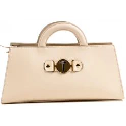 Miriam Tirinzoni - Hardshell Calf Leather Bag - Cream - Bags - Luxury Exclusive Collection - Avvenice^ Bags
