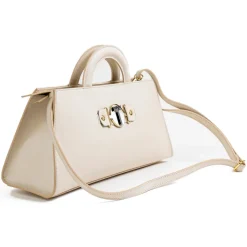 Miriam Tirinzoni - Hardshell Calf Leather Bag - Cream - Bags - Luxury Exclusive Collection - Avvenice^ Bags