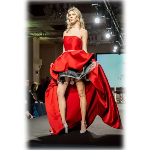 Miriam Tirinzoni - Sweet Life Dress - Red Grey Black - Dresses - Luxury Exclusive Collection - Avvenice