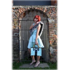 Miriam Tirinzoni - White and Brown Color Bag with Bamboo Handle - Bags - Luxury Exclusive Collection - Avvenice^ Bags