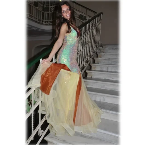 Miriam Tirinzoni - Yellow Sequin Dress - Dresses - Luxury Exclusive Collection - Avvenice^ Dresses