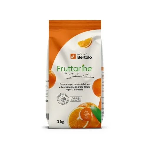Molino Bertolo - Orange Type 1 Flour - Made With Fruit - Type 1 Soft Wheat Flour with Orange Flakes - 1 Kg - Avvenice