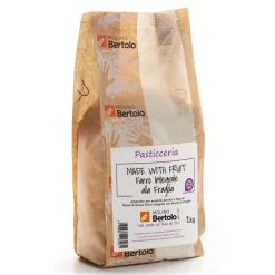 Molino Bertolo - Wholemeal Strawberry Flour - Made With Fruit - Wholemeal Flour with Raspberry Flakes - 1 Kg - Avvenice^ Pasta & Cereals