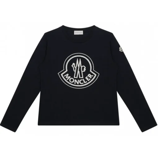 Moncler - Long-Sleeved Blue Cotton T-Shirt - Exclusive Luxury Collection - Avvenice