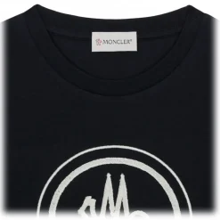 Moncler - Long-Sleeved Blue Cotton T-Shirt - Exclusive Luxury Collection - Avvenice