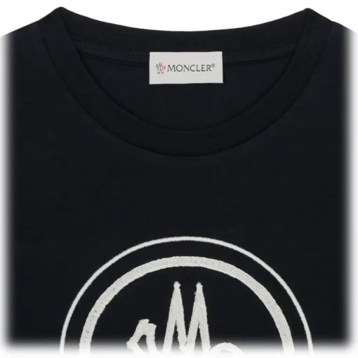 Moncler - Long-Sleeved Blue Cotton T-Shirt - Exclusive Luxury Collection - Avvenice