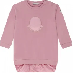 Moncler - Pink Cotton Logo Embroidered Dress - Exclusive Luxury Collection - Avvenice^ Dresses