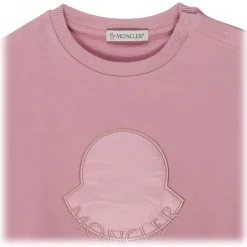 Moncler - Pink Cotton Logo Embroidered Dress - Exclusive Luxury Collection - Avvenice^ Dresses