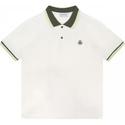 Moncler - White and Green Polo Shirt - Exclusive Luxury Collection - Avvenice^ T-shirt