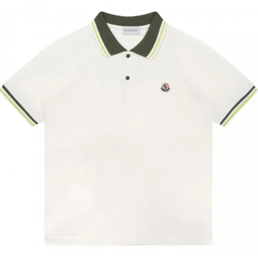 Moncler - White and Green Polo Shirt - Exclusive Luxury Collection - Avvenice^ T-shirt