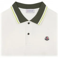 Moncler - White and Green Polo Shirt - Exclusive Luxury Collection - Avvenice^ T-shirt