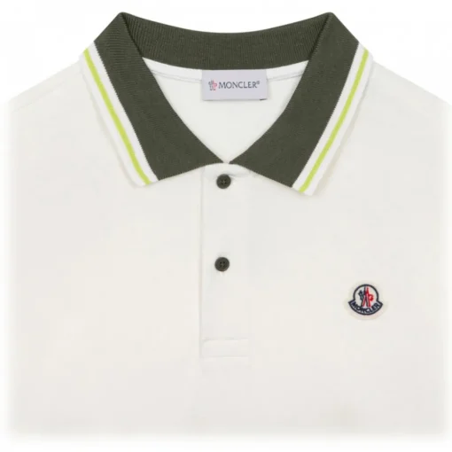 Moncler - White and Green Polo Shirt - Exclusive Luxury Collection - Avvenice^ T-shirt
