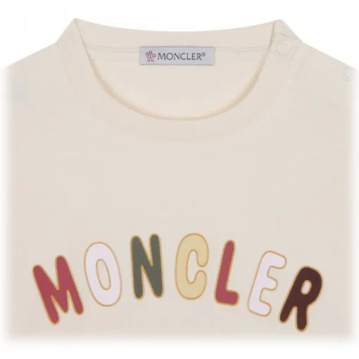 Moncler - White Logo Print T-Shirt - Exclusive Luxury Collection - Avvenice