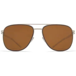 Mykita - Caleb - NO1 - Silver Amber Brown - Metal Collection - Sunglasses - Eyewear - Avvenice