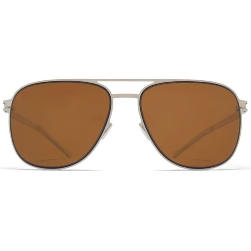 Mykita - Caleb - NO1 - Silver Amber Brown - Metal Collection - Sunglasses - Eyewear - Avvenice
