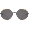 Mykita - Elisa - Decades - Gold Black Dark Grey - Metal Collection - Sunglasses - Eyewear - Avvenice^ Sunglasses & Eyewear