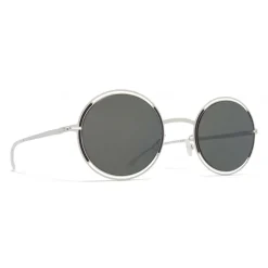 Mykita - Giselle - Oval Metal Sunglasses - Silver Black - New Collection - Eyewear - Avvenice