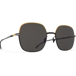 Mykita - Magda - Decades - Gold Black Dark Grey - Metal Collection - Sunglasses - Eyewear - Avvenice